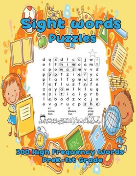 Sight Words Puzzles: 300 High Frequency Words PreK-1st Grade - Large Print