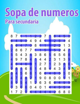 Sopa de numeros para secundaria: Sopa de numeros para niños y sopa de letras- Letra Grande - idea del regalo