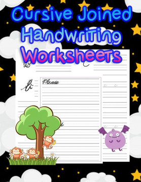 Cursive Joined Handwriting Worksheets: handwriting tracing workbook-handwriting practice paper for kids-handwriting practice sheets