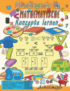 Grundlegende Arbeitsmappe für mathematische Konzepte lernen: Zahlenverfolgung, Färbung, Addition, Subtraktion, Zeichen, Überarbeitung, Aufsteigend, Ab