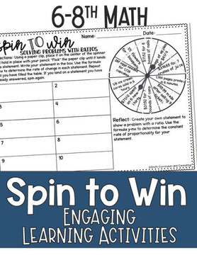 Math Games for Sixth, Seventh Grade, and Eighth Grade: Fun Math Practice & Activities for Kids Ages 12-15: Spin to Win - Engaging Learning Activities
