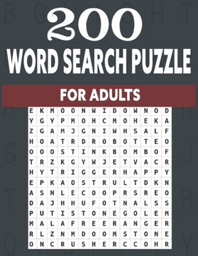 200 word search puzzle for adults: An Word Search Puzzles for adults- Fun Word Search Puzzles With Answers in the End - Sight Words - Large Print