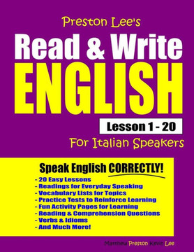 Preston Lee'S Read And Write English Lesson 1 - 20 For Italian Speakers