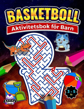 Basketaktivitetsbok för barn: Sportpussel och labyrinter för åldrarna 3-5, 6-8, barnlabyrintböcker, problemlösningsarbetsbokpresent för pojkar och f