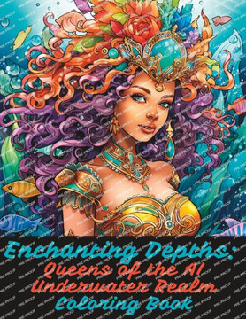 Enchanting Depths: Queens of the AI Underwater Realm Coloring Book