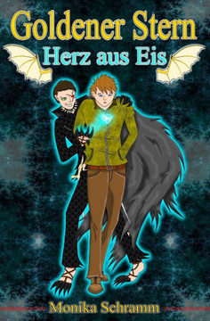 Goldener Stern: Herz aus Eis