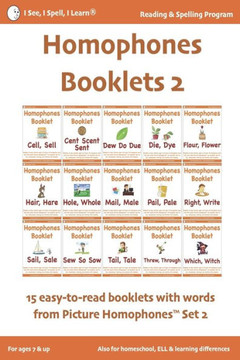 HOMOPHONES BOOKLETS 2 - Fun & Easy-to-Read 15 Booklets with words from Picture Homophones(TM) SET 2: For children in K-5, dyslexia, English Language L