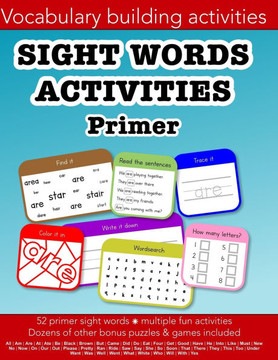 Sight Words Primer vocabulary building activities: Education resources by Bounce Learning Kids