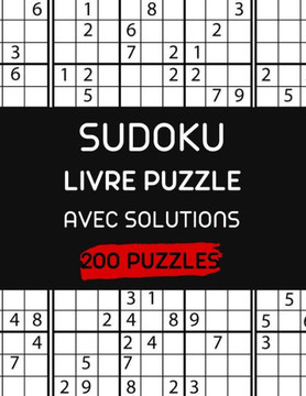 Sudoku Livre Puzzle Avec Solutions 200 Puzzles: 200 Sudoku Énigme livre de puzzle Amélioration De La mémoire Pour Adultes diffèrent niveaux facile à t