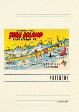 Vintage Lined Notebook Greetings from Fire Island, Long Island, New York Vintage Lined Notebook Greetings from Fire Island, Long Island, New York