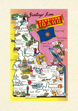 Vintage Lined Notebook Greetings from Harrison, Map Vintage Lined Notebook Greetings from Harrison, Map