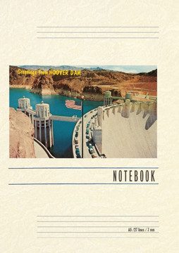 Vintage Lined Notebook Greetings from Hoover Dam, Nevada Vintage Lined Notebook Greetings from Hoover Dam, Nevada