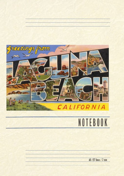 Vintage Lined Notebook Greetings from Laguna Beach, California Vintage Lined Notebook Greetings from Laguna Beach, California