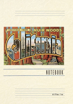 Vintage Lined Notebook Greetings from Muir Woods, California