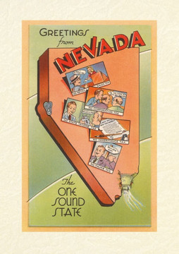 Vintage Lined Notebook Greetings from Nevada, Map Vintage Lined Notebook Greetings from Nevada, Map