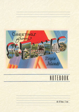 Vintage Lined Notebook Greetings from St. Thomas, Virgin Islands Vintage Lined Notebook Greetings from St. Thomas, Virgin Islands