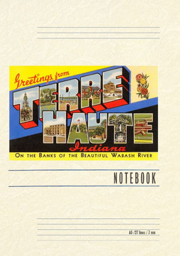 Vintage Lined Notebook Greetings from Terre Haute