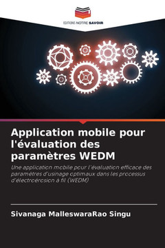 Application mobile pour l'évaluation des paramètres WEDM Application mobile pour l'évaluation des paramètres WEDM