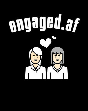 Engaged.af : LGBT Wedding Guest Book - Mrs & Mrs Lesbian Wedding Gifts - How To Stand Up For Yourself Blank Paperback 8" X 10", 200 Pages