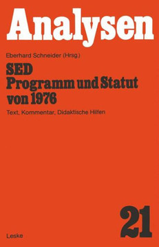 sed -- Programm Und Statut Von 1976: Text, Kommentar, Didaktische Hilfen