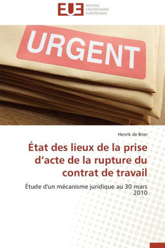 ?at Des Lieux de la Prise D Acte de la Rupture Du Contrat de Travail