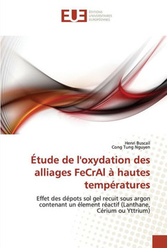?ude de l''oxydation des alliages fecral ?hautes temp?atures