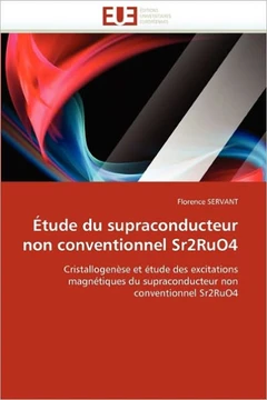 ?ude Du Supraconducteur Non Conventionnel Sr2ruo4