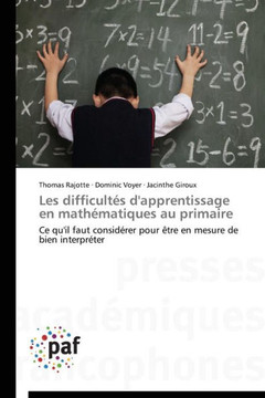 Les Difficult? d'Apprentissage En Math?atiques Au Primaire