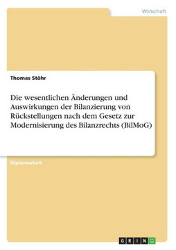 Die wesentlichen ?derungen und Auswirkungen der Bilanzierung von R?kstellungen nach dem Gesetz zur Modernisierung des Bilanzrechts (BilMoG) Die wesentlichen ?derungen und Auswirkungen der Bilanzierung von R?kstellungen nach dem Gesetz zur Modernisierung des Bilanzrechts (BilMoG)