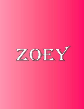 Zoey: 100 Pages 8.5 X 11 Personalized Name On Notebook College Ruled Line Paper