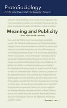 Meaning and Publicity: ProtoSociology Volume 34