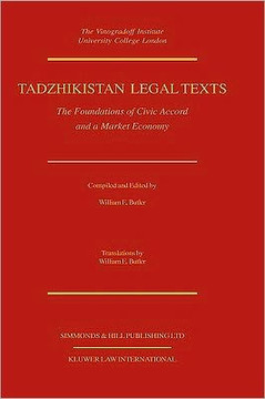 Tadzhikistan Legal Texts: The Foundation of Civic Accord Tadzhikistan Legal Texts: The Foundation of Civic Accord
