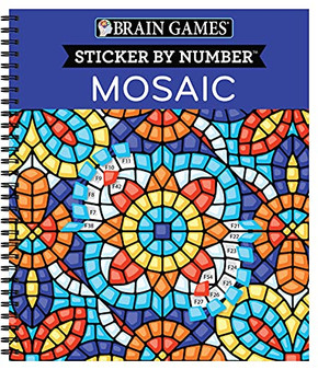 Brain Games - Sticker By Number: Mosaic (20 Complex Images To Sticker)