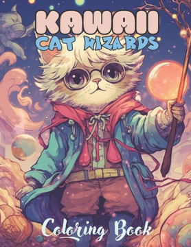 Kawaii Wizard Cat Coloring Book: Adorable cat learning magic, Coloring Book for all ages