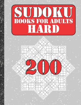 Sudoku books for adults hard: 200 Sudokus from hard with solutions for adults Gifts Sudoku hard book Lover