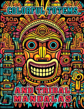 Colorful Totems and Tribal Mandalas: Mindful Pattern Coloring Book for Adults