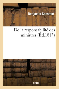 de la Responsabilit? Des Ministres de la Responsabilit? Des Ministres