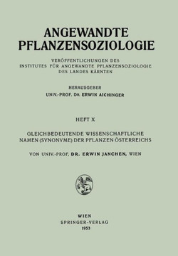 Gleichbedeutende Wissenschaftliche Namen (Synonyme) Der Pflanzen ?sterreichs