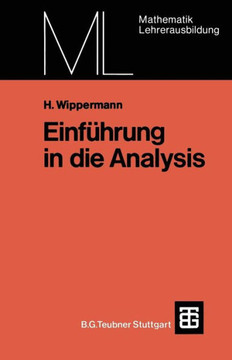 Einf?hrung in Die Analysis