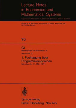 1. Fachtagung ?ber Programmiersprachen: M?nchen, 9.-11. M?rz 1971