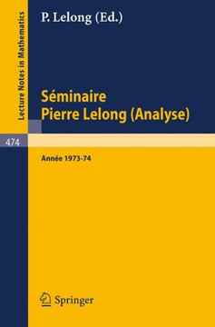 S?minaire Pierre Lelong (Analyse) Ann?e 1973/74