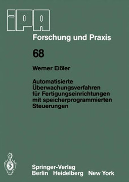 Automatisierte ?berwachungsverfahren F?r Fertigungseinrichtungen Mit Speicherprogrammierten Steuerungen