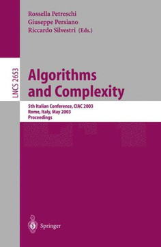 Algorithms and Complexity: 5th Italian Conference, Ciac 2003, Rome, Italy, May 28-30, 2003, Proceedings
