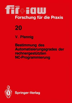 Bestimmung Des Automatisierungsgrades Der Rechnergest?tzten Nc-Programmierung