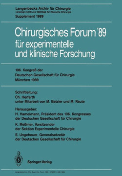 106. Kongre? Der Deutschen Gesellschaft F?r Chirurgie M?nchen, 29. M?rz -- 1. April 1989