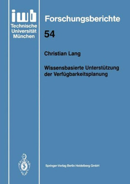 Wissensbasierte Unterst?tzung Der Verf?gbarkeitsplanung