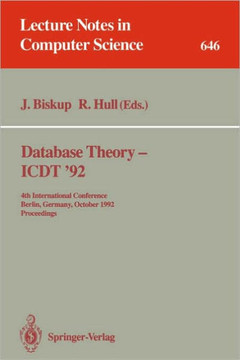 Database Theory - Icdt '92: 4th International Conference, Berlin, Germany, October 14-16, 1992. Proceedings