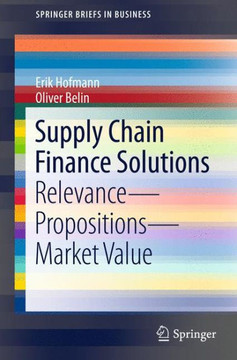 Supply Chain Finance Solutions: Relevance, Propositions, Market Value