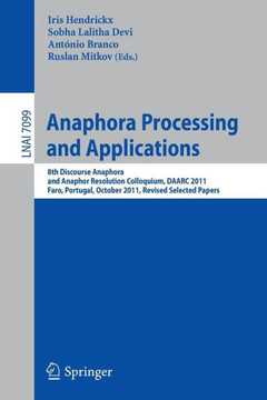 Anaphora Processing and Applications: 8th Discourse Anaphora and Anaphor Resolution Colloquium, DAARC 2011, Faro Portugal, October 6-7, 2011. Revised