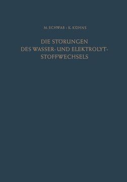 Die St?rungen Des Wasser- Und Elektrolytstoffwechsels